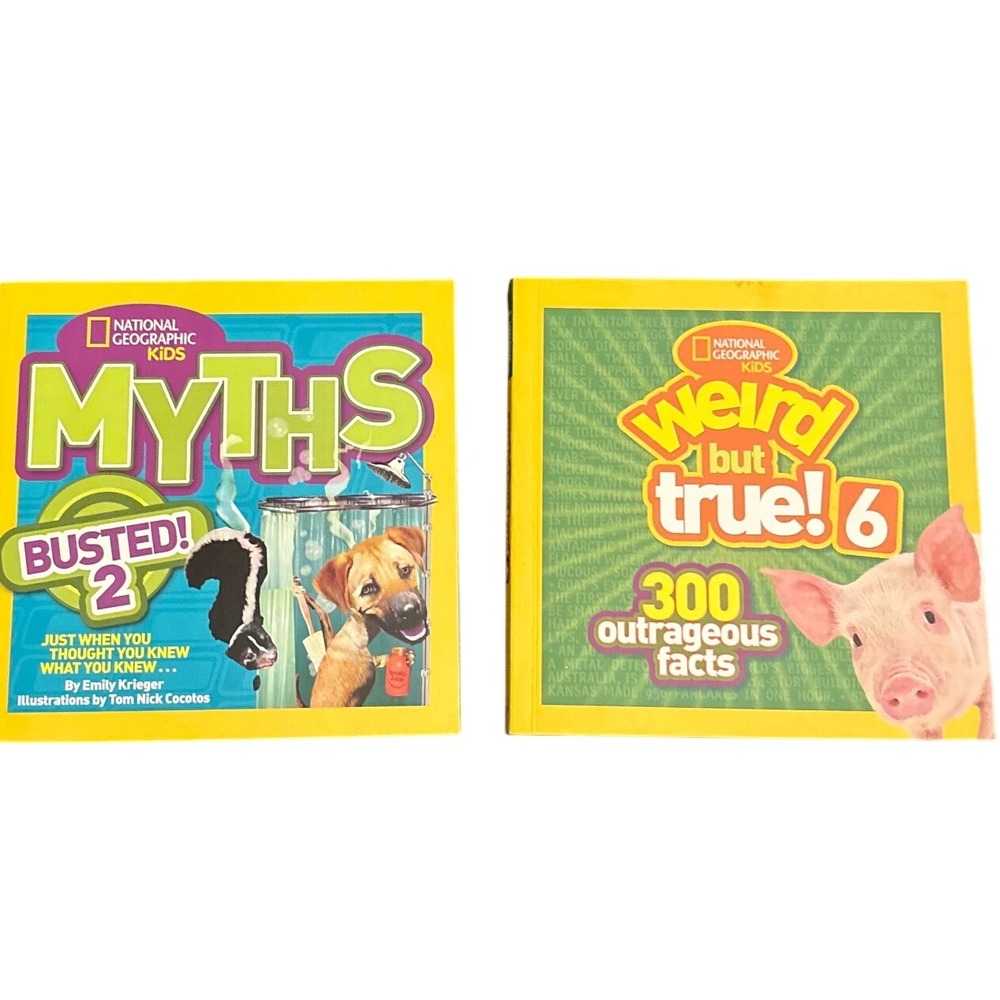 National Geographic Kids Myths Busted 2 and Weird But True 2 Books Science STEM